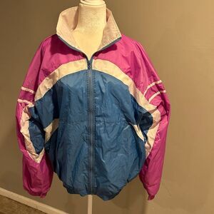 Vintage 1980s Women’s Windbreaker Jacket JG Hook XL Made in Israel